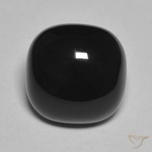 4.88ct Naturale Nero Onice, Cuscino, Opaco