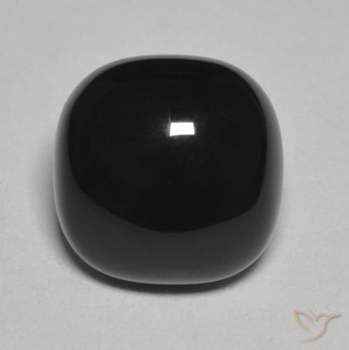 4.77ct Naturale Nero Onice, Cuscino, Opaco