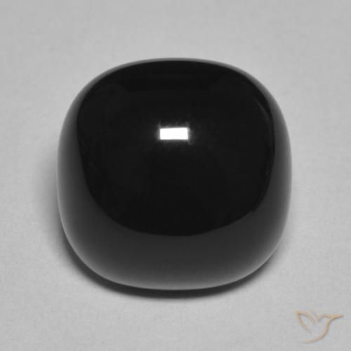 4.70ct Naturale Nero Onice, Cuscino, Opaco
