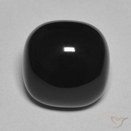 4.89ct Naturale Nero Onice, Cuscino, Opaco