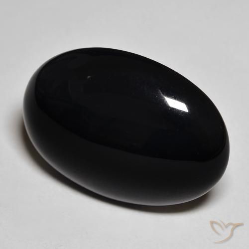 Onice Nero naturale da 19.31 ct, Ovale, Opaco