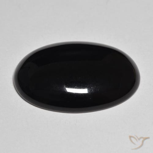 Onice Nero naturale da 19.31 ct, Ovale, Opaco