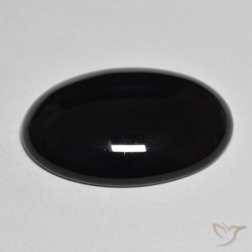 Onice Nero naturale da 19.68 ct, Ovale, Opaco