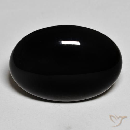 19.15ct Naturale Nero Onice, Ovale, Opaco