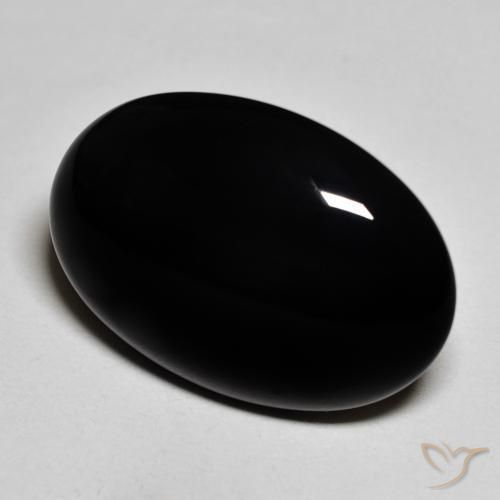 Onice Nero naturale da 19.15 ct, Ovale, Opaco