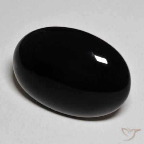 Onice Nero naturale da 19.41 ct, Ovale, Opaco