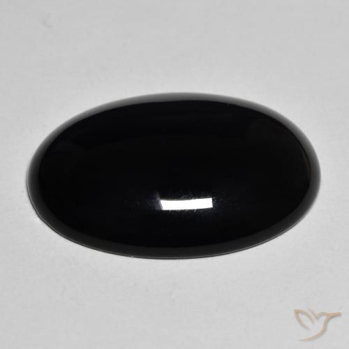 Onice Nero naturale da 19.41 ct, Ovale, Opaco