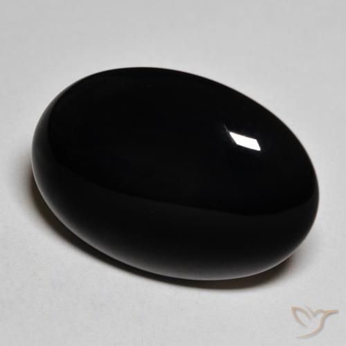 Onice Nero naturale da 19.58 ct, Ovale, Opaco