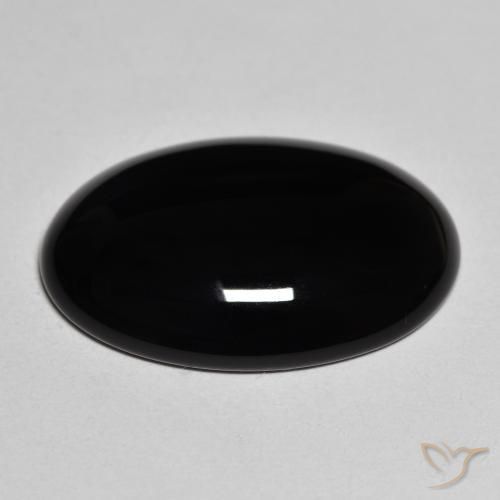 Onice Nero naturale da 19.58 ct, Ovale, Opaco