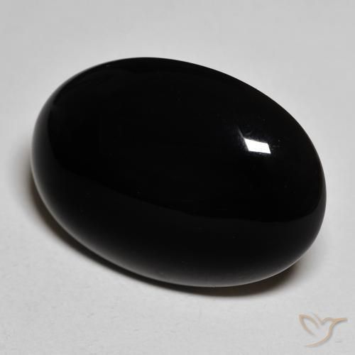 Onice Nero naturale da 19.42 ct, Ovale, Opaco