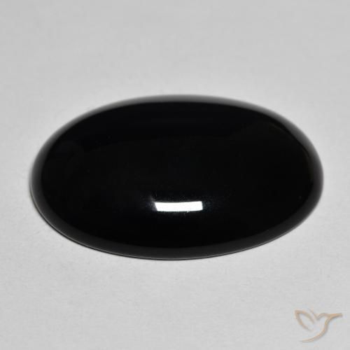 Onice Nero naturale da 19.42 ct, Ovale, Opaco