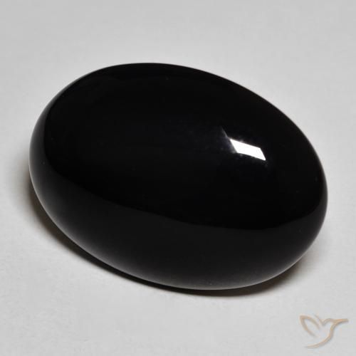 Onice Nero naturale da 19.74 ct, Ovale, Opaco