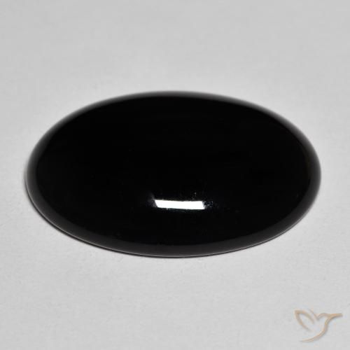 Onice Nero naturale da 19.74 ct, Ovale, Opaco