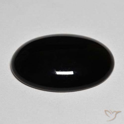 Onice Nero naturale da 19.82 ct, Ovale, Opaco