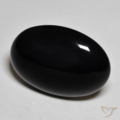 Onice Nero naturale da 19.53 ct, Ovale, Opaco