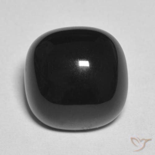 4.71ct Naturale Nero Onice, Cuscino, Opaco
