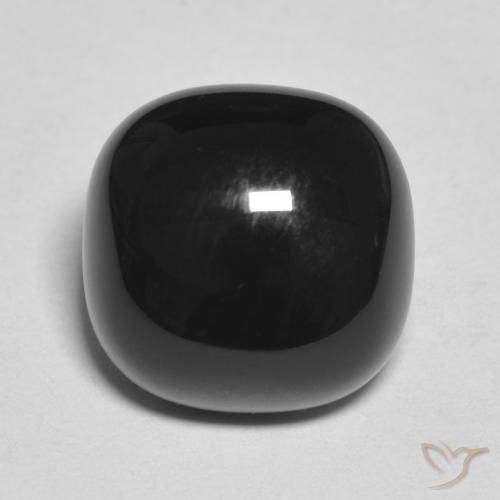 4.56ct Naturale Nero Onice, Cuscino, Opaco, Photo A