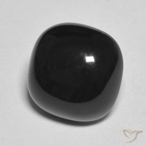 Onice Nero naturale da 4.56 ct, Cuscino, Opaco