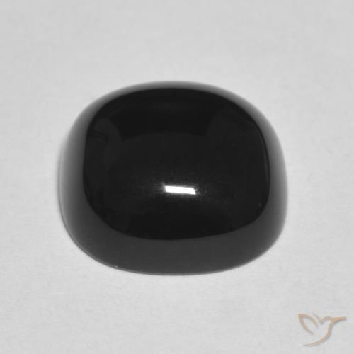 Onice Nero naturale da 4.56 ct, Cuscino, Opaco