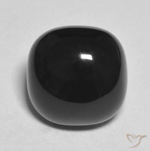 4.89ct Naturale Nero Onice, Cuscino, Opaco