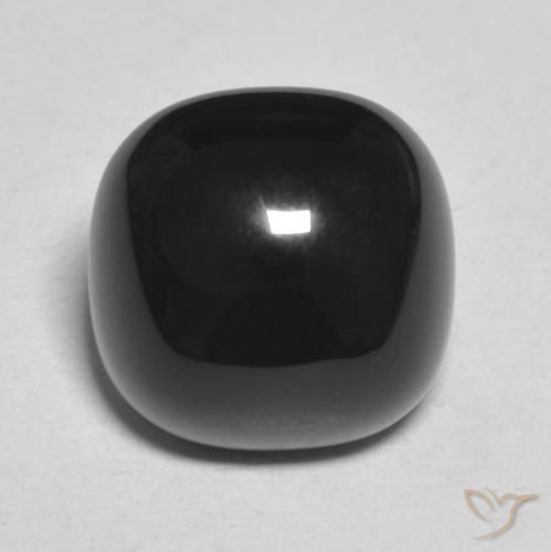 4.71ct Naturale Nero Onice, Cuscino, Opaco