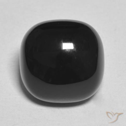 4.92ct Naturale Nero Onice, Cuscino, Opaco