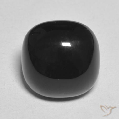 4.54ct Naturale Nero Onice, Cuscino, Opaco, Photo A