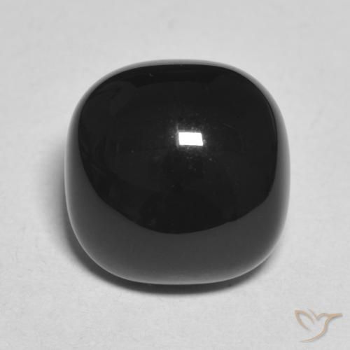4.66ct Naturale Nero Onice, Cuscino, Opaco