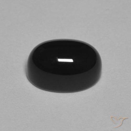 Onice naturale nero da 1,09 ct, taglio ovale, opaco