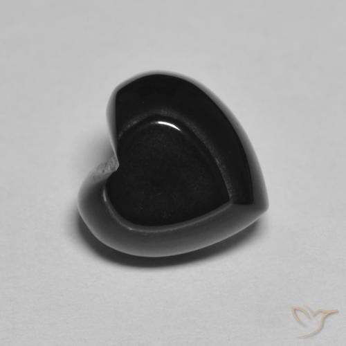4.24ct Naturale Nero Onice, Cuore, Opaco, Photo A