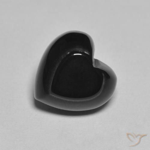 Onice Nero naturale da 4.24 ct, Cuore, Opaco