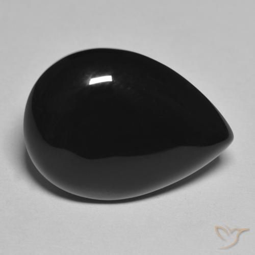 11.25ct Naturale Nero Onice, Forma a pera, Opaco