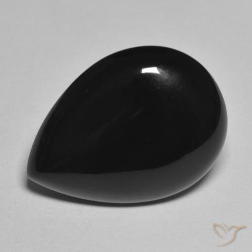 Onice Nero naturale da 11.25 ct, Forma a pera, Opaco