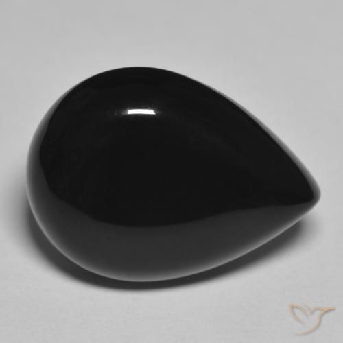 12.30ct Naturale Nero Onice, Forma a pera, Opaco
