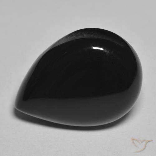 Onice Nero naturale da 12.30 ct, Forma a pera, Opaco