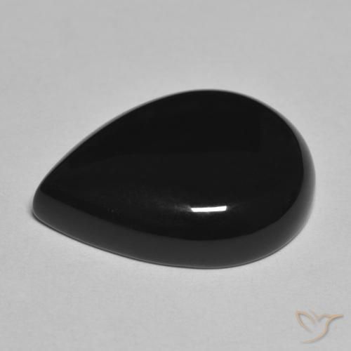 Onice Nero naturale da 12.30 ct, Forma a pera, Opaco