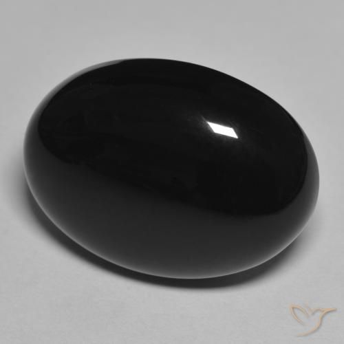 Onice Nero naturale da 20.88 ct, Ovale, Opaco