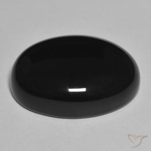 Onice Nero naturale da 20.88 ct, Ovale, Opaco