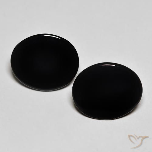 8.01ctw Naturale Nero Onice, Ovale, Opaco