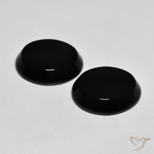 Gemme di Onice Nero naturale da 8.01 ct, Ovale, Opaco