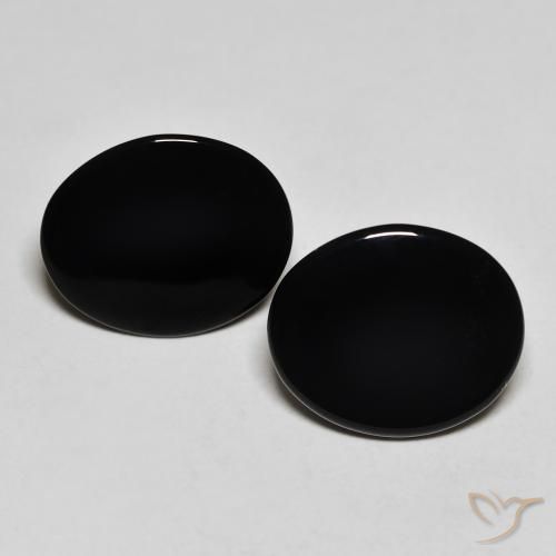 8.18ctw Naturale Nero Onice, Ovale, Opaco