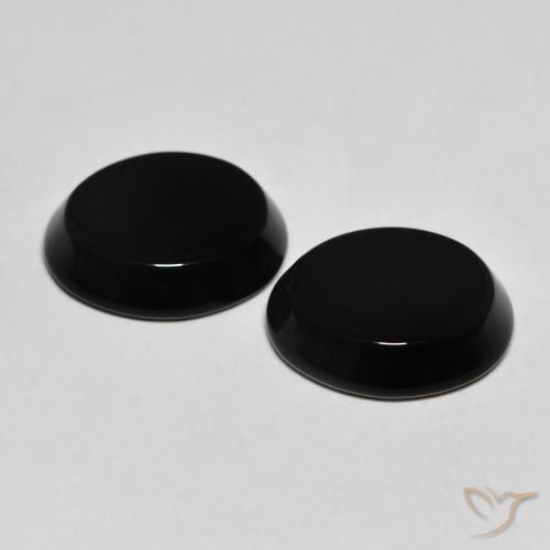 Gemme di Onice Nero naturale da 8.18 ct, Ovale, Opaco