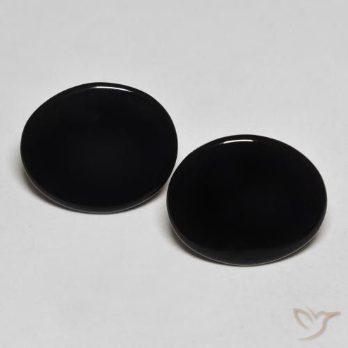 8.06ctw Naturale Nero Onice, Ovale, Opaco