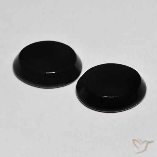 Gemme di Onice Nero naturale da 8.06 ct, Ovale, Opaco