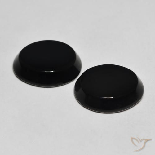 Gemme di Onice Nero naturale da 8.07 ct, Ovale, Opaco