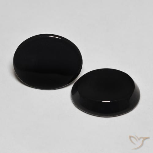 Gemme di Onice Nero naturale da 8.12 ct, Ovale, Opaco