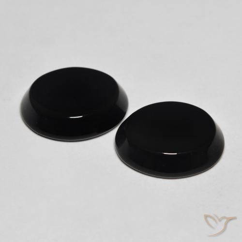 Gemme di Onice Nero naturale da 8.12 ct, Ovale, Opaco