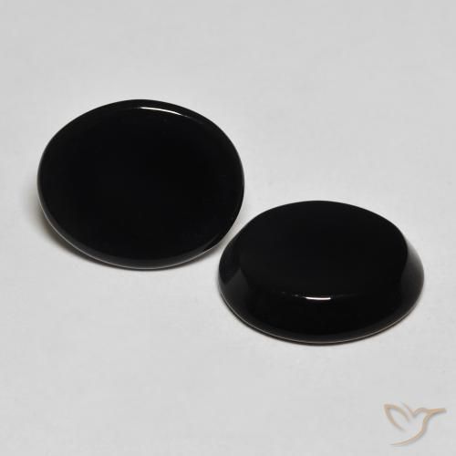 Gemme di Onice Nero naturale da 8.25 ct, Ovale, Opaco