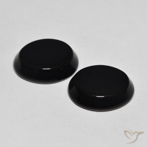 Gemme di Onice Nero naturale da 8.25 ct, Ovale, Opaco