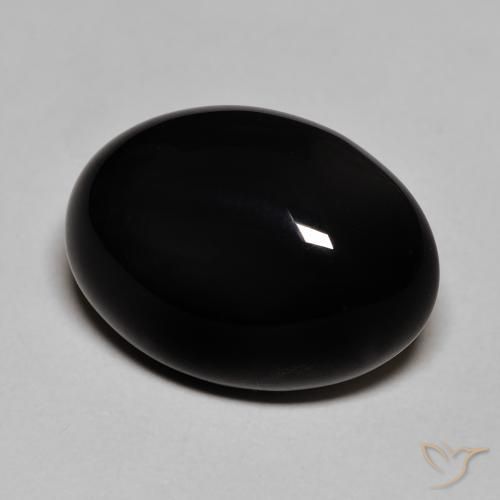 Onice Nero naturale da 12.12 ct, Ovale, Opaco